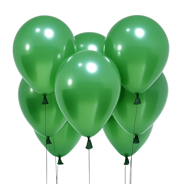 20 Adet 12 İnç 30 Cm Metalik Yeşil Balon Doğum Günü Süsleme ürün görseli 1