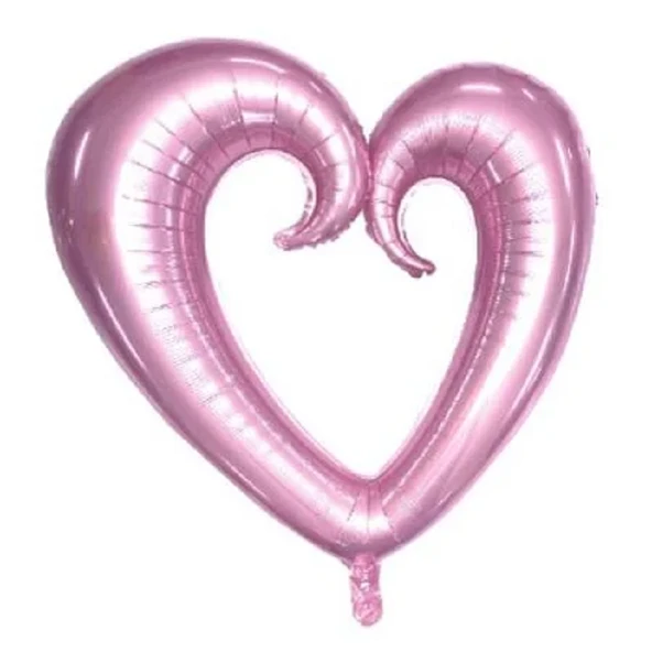 1 Adet 40 İnç 100 Cm Ortası Boş Folyo Pembe Kalp Balon Doğum Günü Şık Süsleme ürün görseli 1