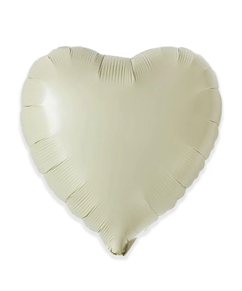 1 Adet 18 inç 45 Cm Retro Kalp Folyo Balon Krem ürün görseli 1