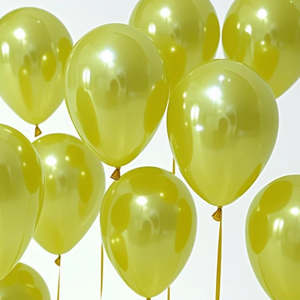 20 Adet 12 İnç 30 Cm Metalik Sarı Balon Doğum Günü Süsleme ürün görseli 1