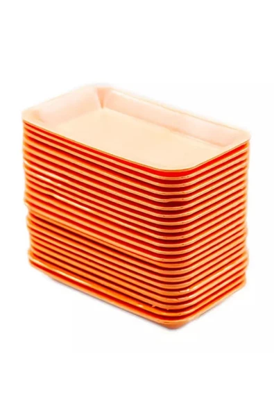 Tek Kullanımlık Köpük 2000 Gr. Turuncu Servis Et Kıyma Saklama Tepsi Tabak -265x175x35mm. - 10 Adet ürün görseli 1