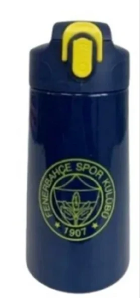 Fenerbahçe Lisanslı Logolu Pipetli Çelik Matara 500ML ürün görseli 1