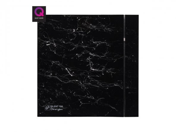 Dekoratif Siyah Mermer Havalandırma Fanı Marble Black Silent 100 Cz Design Ultra Sessiz Banyo Wc Aspiratörü Soler Palau Estetik Dizayn ürün görseli 1