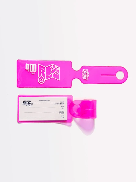 Valiz Etiketi ve Bavul Etiketi * Neon Renk Pvc * Pembe ürün görseli 1