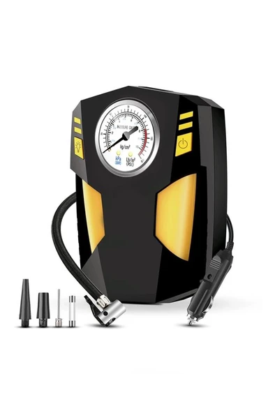 Analog Basınç Göstergeli Oto Lastik Şişirme Pompası Hava Kompresörü ürün görseli 1