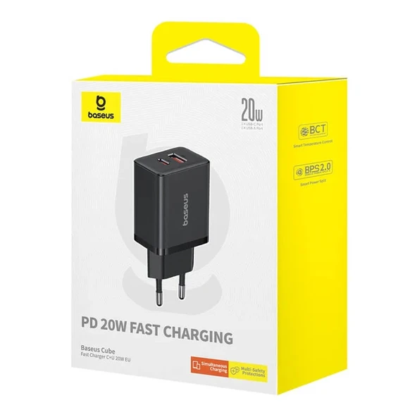 BASEUS CUBE 20W ADAPTÖR-SİYAH - Resim 3