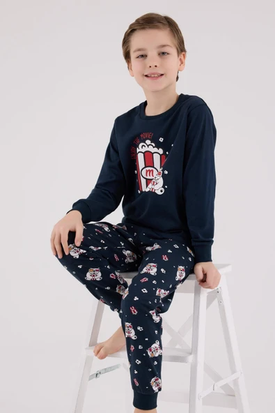 RolyPoly Erkek Çocuk Uzun Kol Pijama Takım Lacivert ürün görseli 1