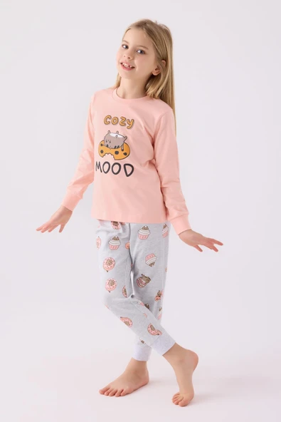 RolyPoly Kız Çocuk Uzun Kol Pijama Takım A.Somon ürün görseli 1