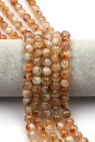 Sitrin (A Kalite) Doğal Taş Dizi 8 mm Küre Kesim ürün görseli 1