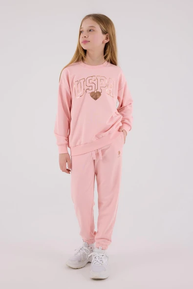 U.S. Polo Assn. Kız Çocuk Eşofman Takımı Açık Pembe ürün görseli 1