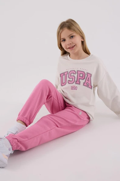 U.S. Polo Assn. Kız Çocuk Eşofman Takımı Taş ürün görseli 1