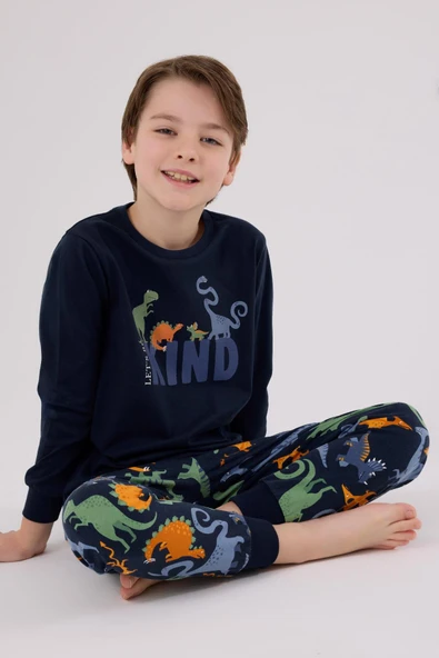 RolyPoly Erkek Çocuk Uzun Kol Pijama Takım Lacivert ürün görseli 1