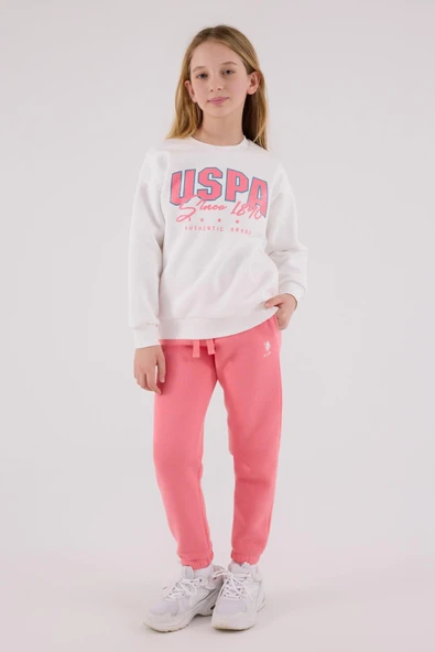 U.S. Polo Assn. Kız Çocuk Eşofman Takımı Beyaz ürün görseli 1