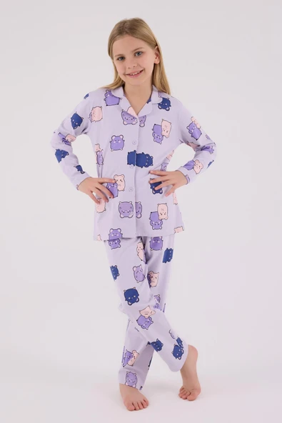 RolyPoly Kız Çocuk Gömlek Pijama Lila ürün görseli 1
