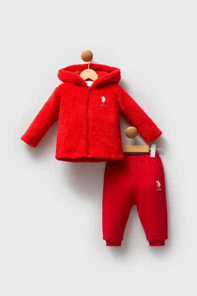 U.S. Polo Assn. Kız Bebek 3'li Takım Kırmızı ürün görseli 1