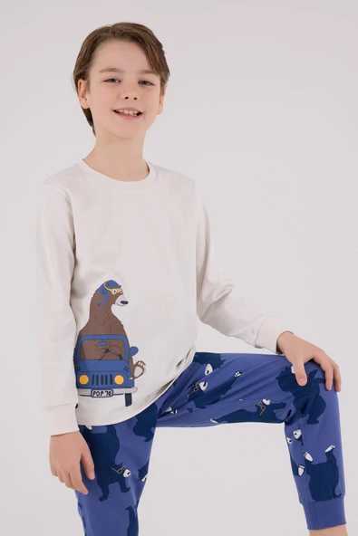 RolyPoly Erkek Çocuk Uzun Kol Pijama Takım Taş ürün görseli 1