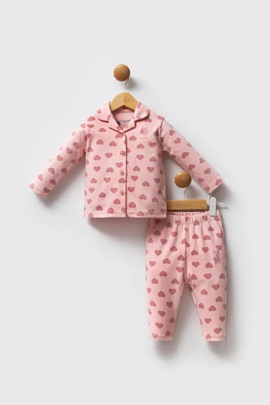 U.S. Polo Assn. Kız Bebek Gömlek Pijama Açık Pembe ürün görseli 1