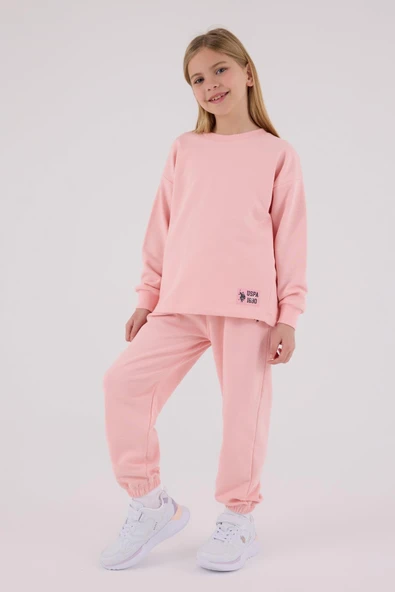 U.S. Polo Assn. Kız Çocuk Eşofman Takımı Açık Pembe ürün görseli 1