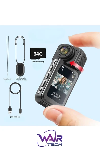 S70 Mıknatıslı Yaka Kamerası Hd Kalite, 30 Fps, Kolay Bağlantı, Boyun Askısı ürün görseli 1