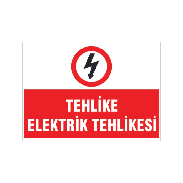 Elektrik tehlikesi, isg uyarı levhası ürün görseli 1