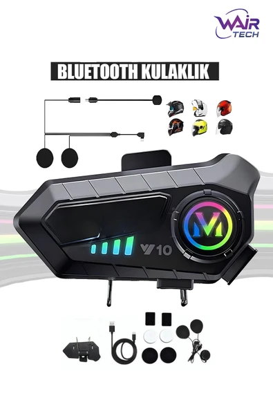 Su Geçirmez Y10 Motosiklet Kask Bluetooth 5.3 300m Intercom 2.000mah ürün görseli 1