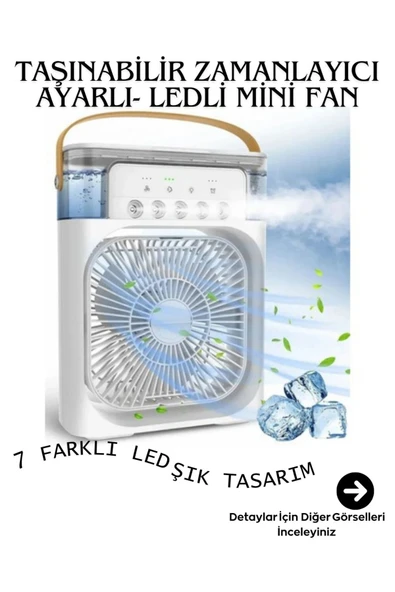 Buzlu Vantilatör Mini Fan 5 Spreyli Su Püskürtmeli 600 ML Buhar Makinesi Nemlendirici Taşınabilir ürün görseli 1
