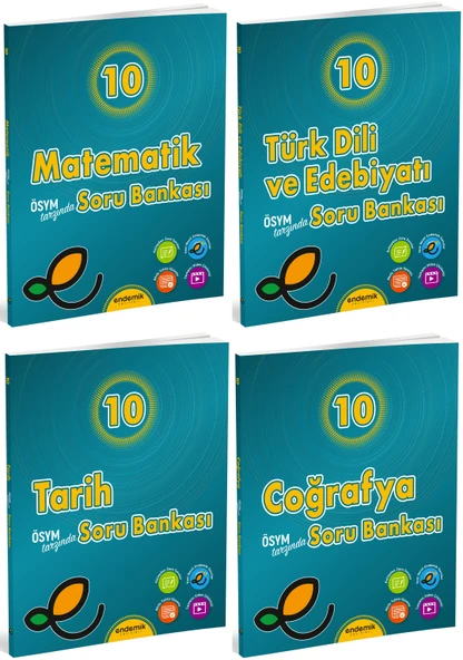 Endemik 2026 10. Sınıf Matematik + Türk Dili + Tarih + Coğrafya Soru Seti 4 Kitap Güncel Müfredat ürün görseli 1
