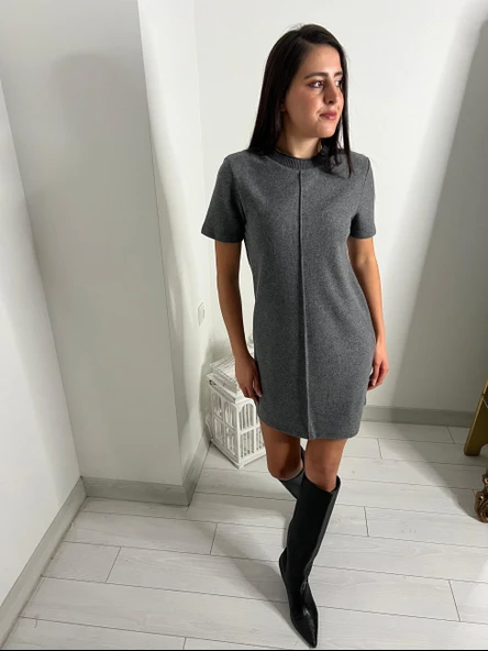 Abbra Kadın Yumuşak Mini Elbise - Resim 2
