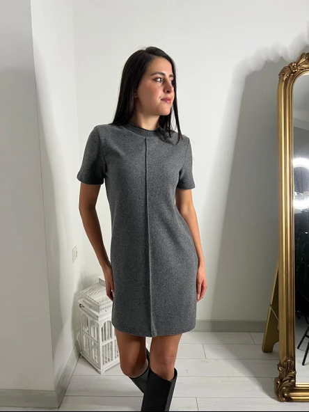 Abbra Kadın Yumuşak Mini Elbise - Resim 3