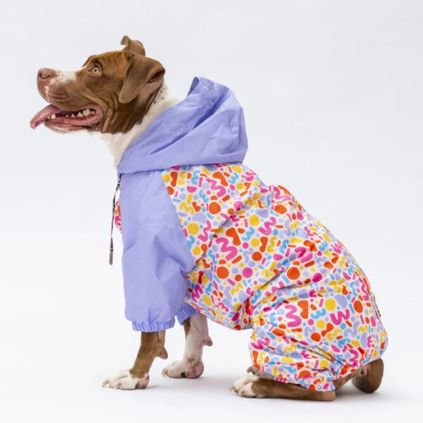 Pawstar Marsala Polarlı Su Geçirmez Orta-Büyük Irk Köpek Yağmurluk Tulum ürün görseli 1