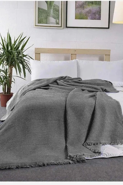 Lora Çift Kişilik Tek Pike 200x230 cm Antrasit ürün görseli 1