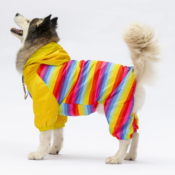 Pawstar Peru Polarlı Su Geçirmez Orta-Büyük Irk Köpek Yağmurluk Tulum ürün görseli 1