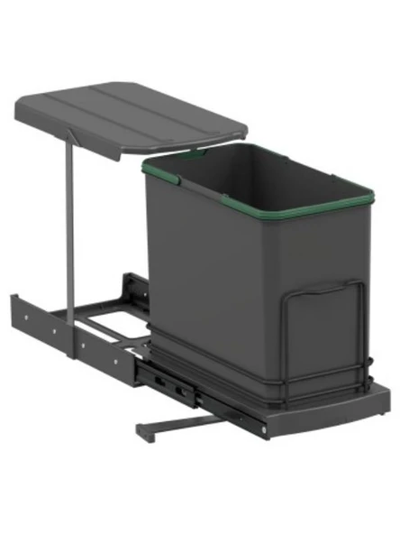Starax S-2571-A Teleskopik Raylı Plastik 24 Lt. Antrasit Çöp Kovası ürün görseli 1