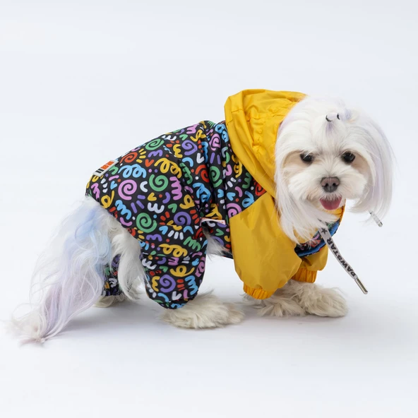 Pawstar Ferrara Polarlı Su Geçirmez Küçük Irk Köpek Yağmurluk Tulum ürün görseli 1