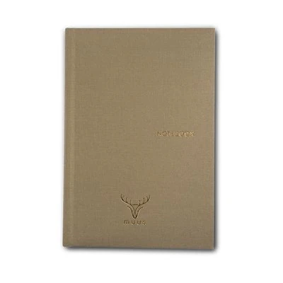 Muus Fabric Covered Beige 192 Sayfa Çizgili Sert Kapak Notebook Bej ürün görseli 1