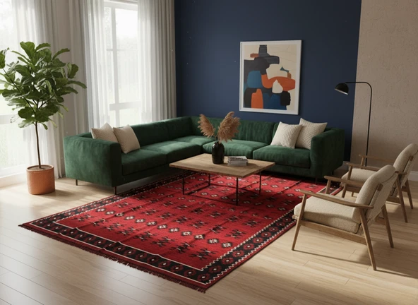 Etnik Motifli Otantik Dekoratif Kilim Desenli Halı (200cmx300cm) M1 ürün görseli 1