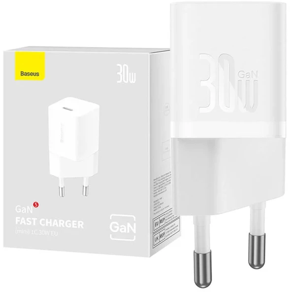 BASEUS GaN5 MİNİ 30W ADAPTÖR-BEYAZ - Resim 3