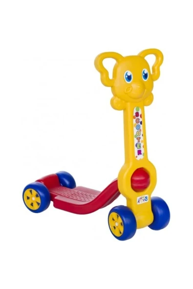 elisalife Kaliteli Plastik Yerli Üretim Fil Tutacaklı 4 Teker Scooter ürün görseli 1