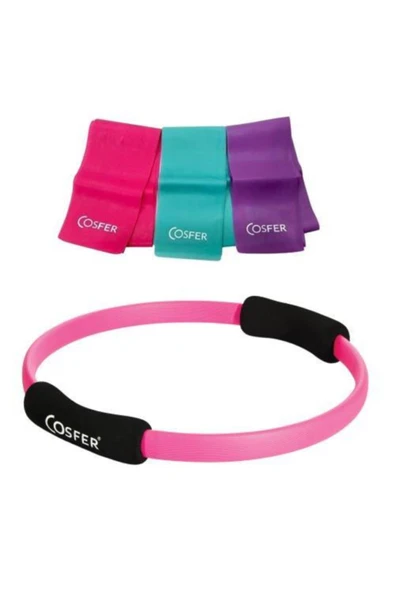 Cosfer Pilates Çemberi 38 Cm Ve 3 Lü Plates Bandı 90x 7,5 Cm Ikili Set ürün görseli 1