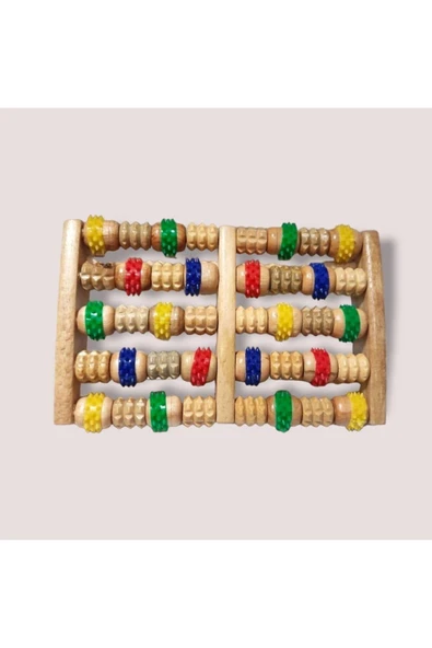 Bundeba Renkli 10 Dönerli Yeni Model Ahşap Ayak Masaj Aeti ürün görseli 1