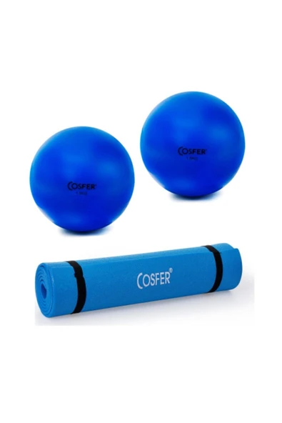 Cosfer Pilates Ağırlık ( Toning) Topu 1,5 Kg & 6,5 Mm Pilates Ve Yoga Minderi ürün görseli 1