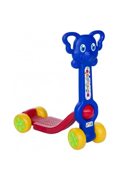 elisalife Kaliteli Plastik Yerli Üretim Fil Tutacaklı 4 Teker Scooter ürün görseli 1
