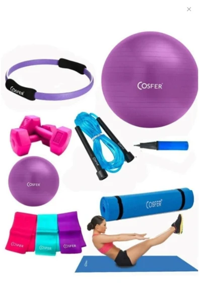 Cosfer Csf-tr033 8 Li Pilates Seti Pilates Minderi ürün görseli 1