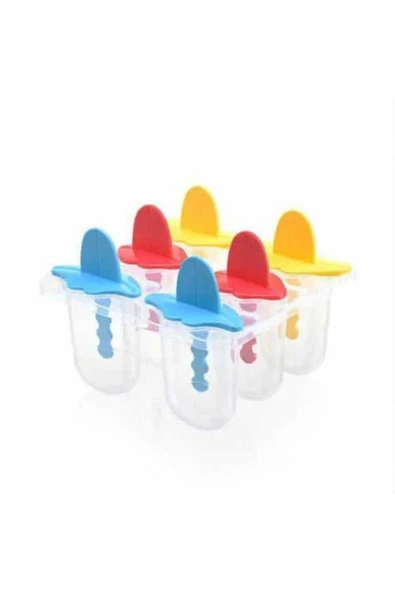 Titiz Plastik Çubuklu Buzluk Dondurma Yapma Kalıbı 6 Lı Set ürün görseli 1