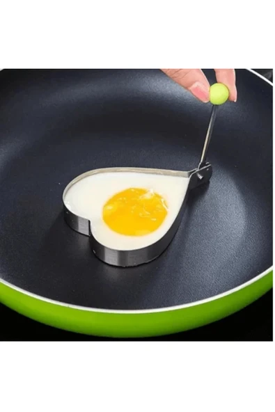Bundeba Kalp Şeklinde Metal Omlet Yumurta ve Krep Kalıpları ürün görseli 1