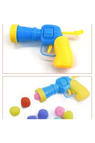 elisalife Yumşak Peluş  Top Fırlatan Oyuncak Tabanca, 30 Adet Peluş Top ürün görseli 1