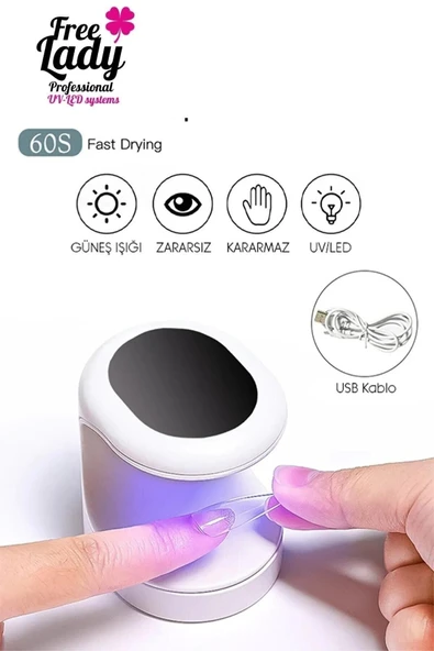 Bundeba Mini Uv-led Protez Tırnak İçin Kalıcı 3 led Oje Kurutucu ürün görseli 1