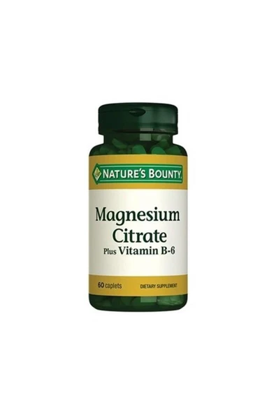 Nature's Bounty Magnesium Citrate Plus With Vitamin B6 60 Kapsül ürün görseli 1