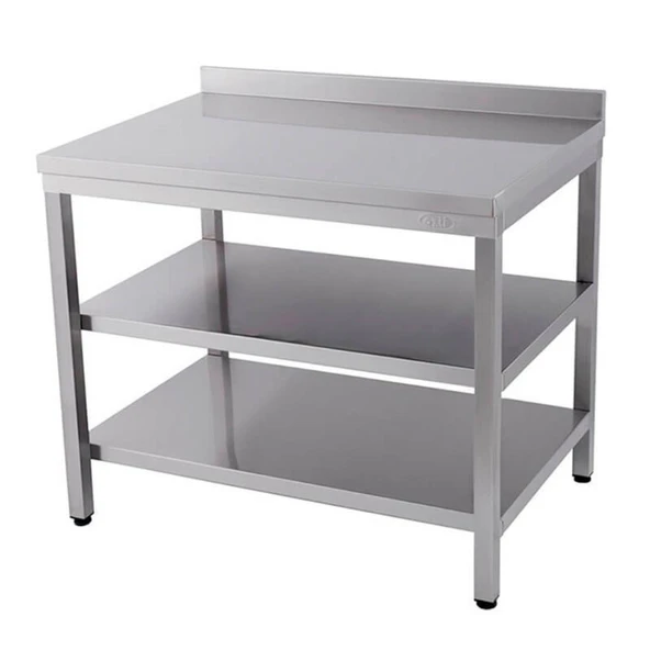 Öztiryakiler 7911.16060.04 Çalışma Tezgahı Ara Raflı Sırtlı 160x60 Cm ürün görseli 1