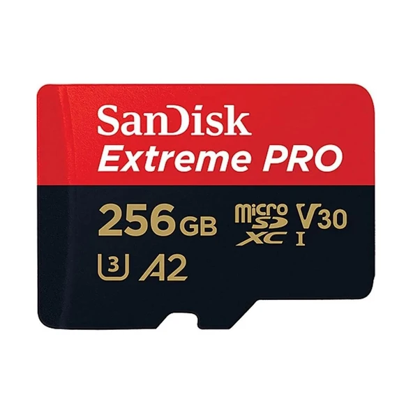 Extreme Pro 256 gb 200/140 mb/s microSDXC UHS-I A2 V30 Adaptörlü Hafıza Kartı SDSQXCD-256G-GN6MA ürün görseli 1